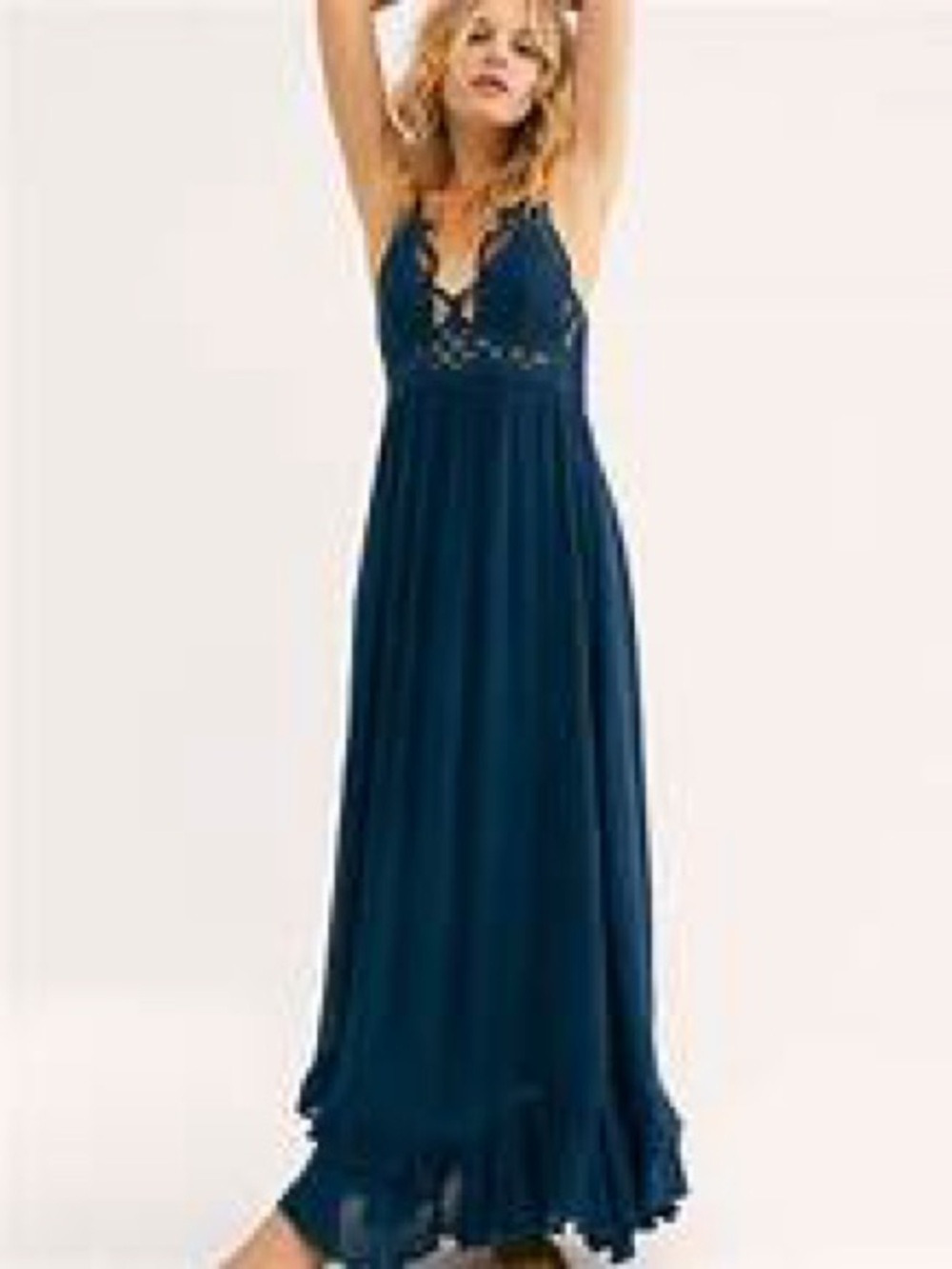 Free People Teal Adela Maxi Dress - Picture 2 of 7